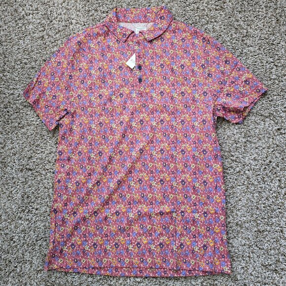 J. Crew Men’s Medium Performance Polo – Red Floral Print - Picture 1 of 7